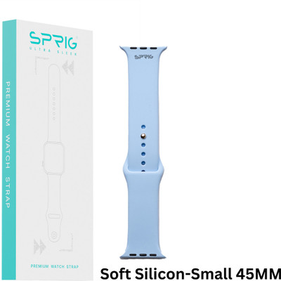Sprig Soft Liquid Silicon Strap for iWatch Series 8 (Small 45MM) Smart Watch Strap(Blue)