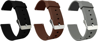 ACM Pack of 3 Strap for Garmin Venu Sq2 Music Edition Smartwatch (Black/Brown/Grey) Smart Watch Strap(Mullti Color)