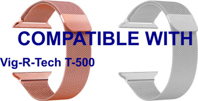 ACM WSM4M40RSGSL1095N1 Pack of 2 Sliding 44mm 49mm Watch Strap Magnetic for Vig-R-Tech T-500 Smartwatch Rose Gold Pink/Silver Smart Watch Strap(Mullti Color)