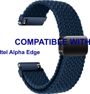 ACM WSM26N22BL5031 Watch Strap Woven Braided Magnetic Belt 22mm for Itel Alpha Edge Smartwatch Blue Smart Watch Strap(Blue)