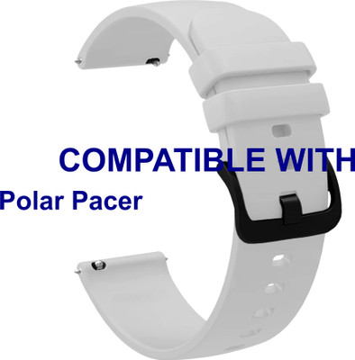 ACM WSM25M20WT3901 Watch Strap Silicone Hook Belt 20mm for Polar Pacer Smartwatch White Smart Watch Strap(White)