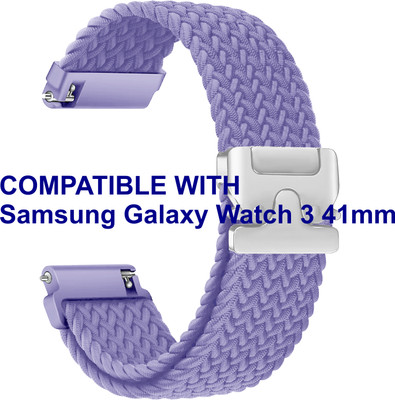 ACM WSM38Z20LV1188 Watch Strap Woven Braided Clipper 20mm for |Samsung Galaxy Watch 3 41mm Smartwatch Lavender Smart Watch Strap(Purple)