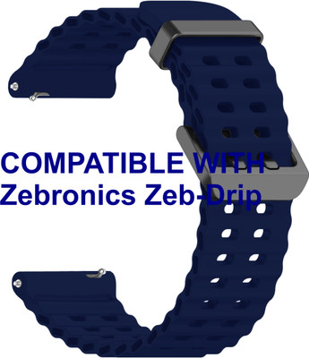 ACM WSM40B20DBL2726 Watch Strap Silicone Sports 20mm for Zebronics Zeb-Drip Smartwatch Dark Blue Smart Watch Strap(Blue)