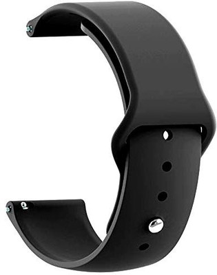 BLACK LOVIES 22 MM Soft Silicon Smartwatch Strap Compatible With A m @ z e f i t Stratos. Smart Watch Strap(Black)