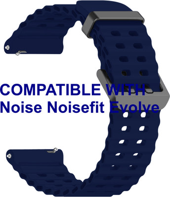ACM WSM40B22DBL1326 Watch Strap Silicone Sports 22mm for Noise Noisefit Evolve Smartwatch Dark Blue Smart Watch Strap(Blue)