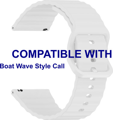 ACM Watch Strap Silicone Classy Belt for Boat Wave Style Call Smartwatch White Smart Watch Strap(White)