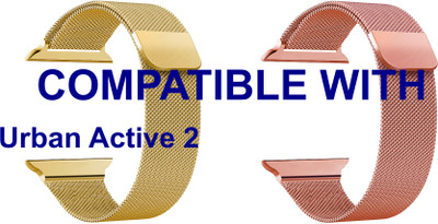 ACM WSM4M40GLRSG1629N1 Pack of 2 Sliding 44mm 49mm Watch Strap Magnetic for Urban Active 2 Smartwatch Champagne Gold/Rose Gold Pink Smart Watch Strap(Mullti Color)