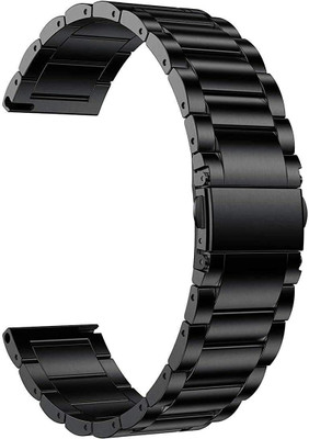 Big Wings 20mm Premium Chain Strap Compatible with Boat WAVE PRO 47, Realme Dizo Watch 2 Smart Watch Strap(Black)