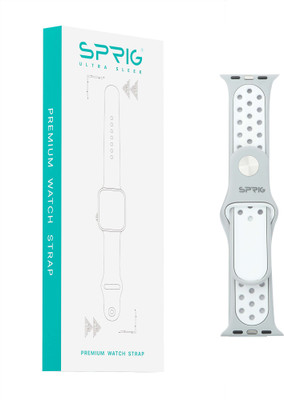 Sprig Silicone Dual Color Strap for iWatch Series 8 (Large 41MM) Smart Watch Strap(Grey)