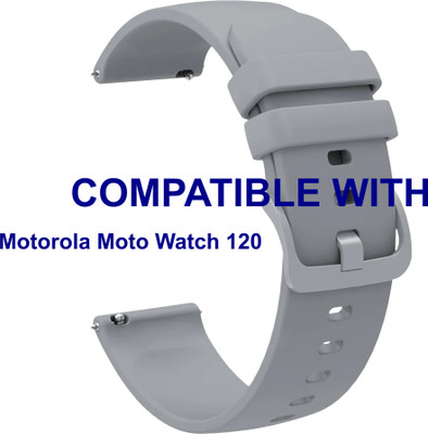 ACM WSM24L22GY3896 Watch Strap Silicone Color Hook Belt 22mm for |Motorola Moto Watch 120 Smartwatch Grey Smart Watch Strap(Grey)
