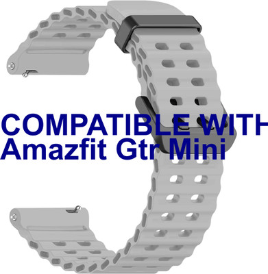 ACM Watch Strap Silicone Sports 20mm for Amazfit Gtr Mini Smartwatch Belt Grey Smart Watch Strap(Grey)