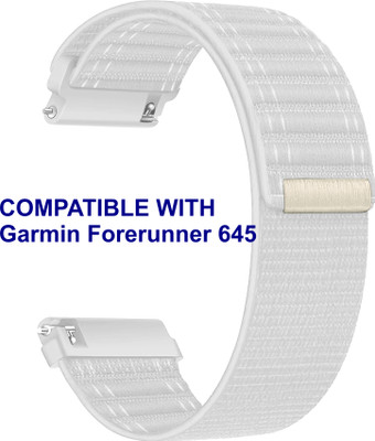 ACM WSM39A20WT1073 Watch Strap Nylon Soft 20mm for Garmin Forerunner 645 Smartwatch White Smart Watch Strap(White)