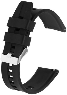 Zelfo Silicone Strap Compatible For Boat Wave Convex Smart Watch Smart Watch Strap(Black)