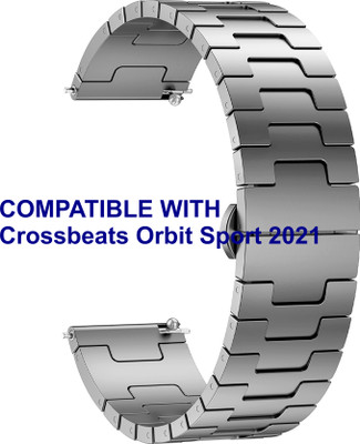 ACM WSM37Y22GY1713 Watch Strap Metal Steel 22mm for Crossbeats Orbit Sport 2021 Smartwatch Grey Smart Watch Strap(Grey)