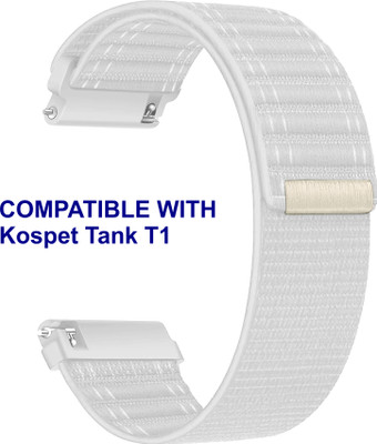 ACM WSM39A22WT3014 Watch Strap Nylon Soft 22mm for Kospet Tank T1 Smartwatch Belt White Smart Watch Strap(White)