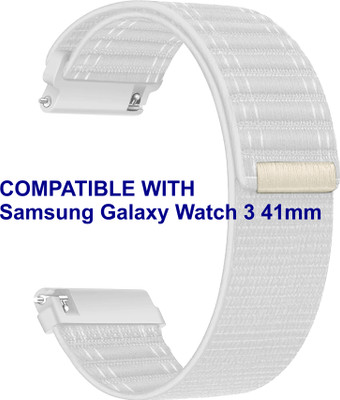 ACM WSM39A20WT1188 Watch Strap Nylon Soft 20mm for Samsung Galaxy Watch 3 41mm Smartwatch White Smart Watch Strap(White)