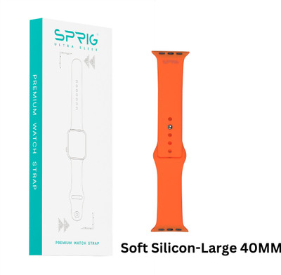 Sprig Soft Liquid Silicon Strap for iWatch Series 5 (Small 40MM) Smart Watch Strap(Orange)