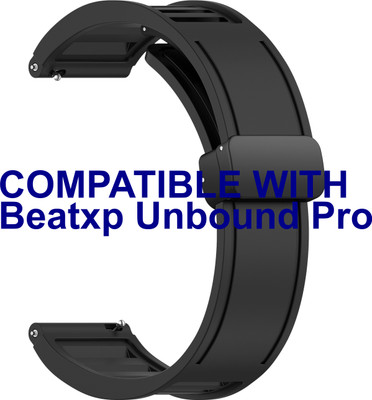 ACM Watch Strap Magnetic Clasp for Beatxp Unbound Pro Smartwatch Black Smart Watch Strap(Black)