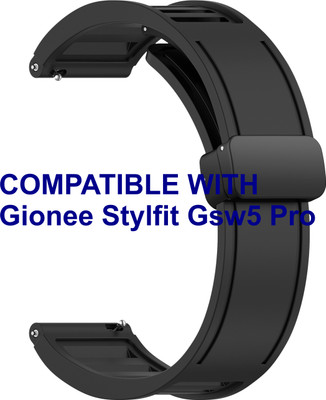 ACM WSM35W20BK2365 Watch Strap Magnetic Clasp 20mm for Gionee Stylfit Gsw5 Pro Smartwatch Black Smart Watch Strap(Black)