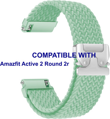 ACM WSM38Z20GR3908 Watch Strap Woven Braided Clipper Belt 20mm for |Amazfit Active 2 Round 2r Smartwatch Green Smart Watch Strap(Green)