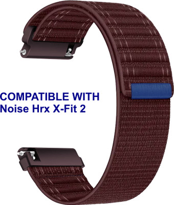 ACM WSM39A22PU2767 Watch Strap Nylon Soft 22mm for Noise Hrx X-Fit 2 Smartwatch Burgundy Purple Smart Watch Strap(Purple)