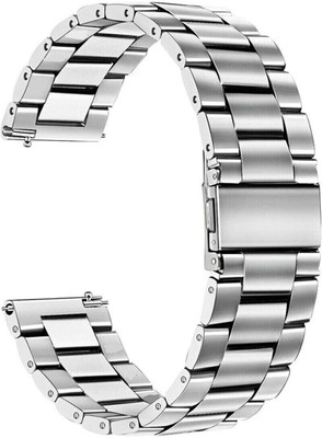 PUNAK 22MM Stainless Steel Metal Chain Smartwatch Strap Smart Watch Strap(Silver)
