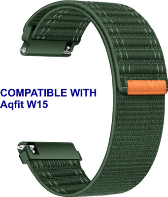ACM WSM39A22GR1307 Watch Strap Nylon Soft 22mm for Aqfit W15 Smartwatch Green Smart Watch Strap(Green)