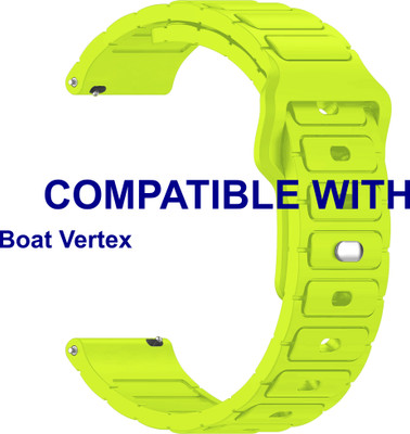 ACM Watch Strap Silicone Belt Button for Boat Vertex Smartwatch Lime Smart Watch Strap(Green)