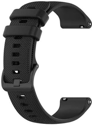 LNKART Soft Silicone 19mm Smartwatch Strap Metal Buckle Compatible with Noise Colorfit Pro 2/Oxy/Pulse/Beat, Boat Storm Smart Watch Strap(Black)