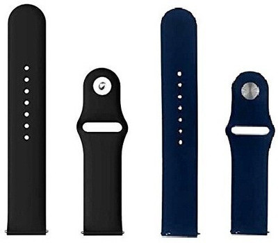 BLACK LOVIES 20mm Soft Silicon Belt ( check compatible model list) Smart Watch Strap(Black, Blue)