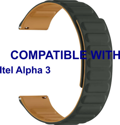 ACM WSM16D22GY3905 Watch Strap Magnetic Loop Belt 22mm for |Itel| Alpha 3 Smartwatch Grey Smart Watch Strap(Grey)