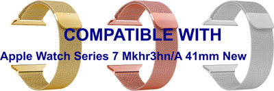 ACM WSM4M40GLRSGSL1045N3 Pack of 3 Sliding 44mm 49mm Watch Strap Magnetic for Apple Watch Series 7 Mkhr3hn/A 41mm New Smartwatch Champagne Gold/Rose Gold Pink/Silver Smart Watch Strap(Mullti Color)
