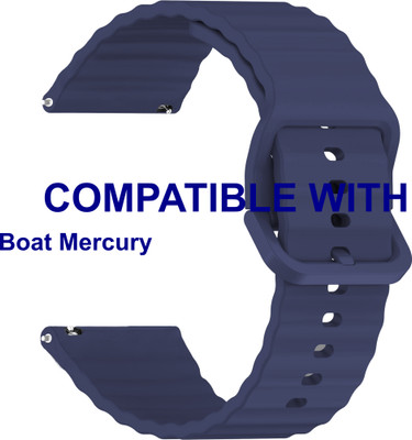 ACM Watch Strap Silicone Classy Belt for Boat Mercury Smartwatch Dark Blue Smart Watch Strap(Blue)