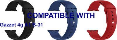 ACM WSM2P40BKDBLRD1129N1 Pack of 3 Sliding 44mm 49mm Watch Strap Silicone Belt for Gazzet 4g A1 B-31 Smartwatch Black/Dark Blue/Red Smart Watch Strap(Mullti Color)