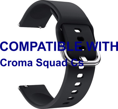 ACM WSM8H22BK3912 Watch Strap Hook Belt 22mm for Croma Squad Cs Smartwatch Black Smart Watch Strap(Black)