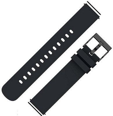 RUPELIK Silicon 19mm Watch Strap For Noise Colorfit Pro 2/Oxy/Pulse/Boat Storm Smart Watch Strap(Black)