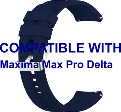 ACM WSM15C22DBL3913 Watch Strap Silicone Hook Belt 22mm for Maxima Max Pro Delta Smartwatch Dark Blue Smart Watch Strap(Blue)