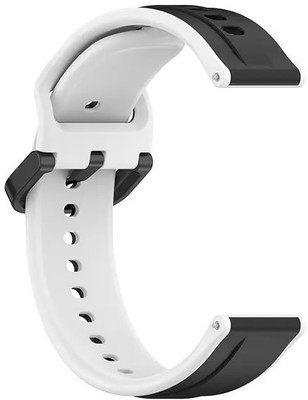 Colorcase 20MM Silicon Strap Compatible With V2a Cimo 1 Smart Watch Smart Watch Strap(Black, White)