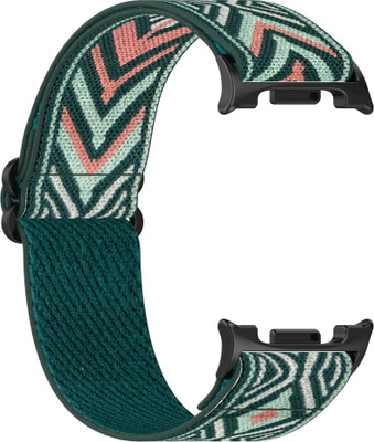 valente Adjustable Nylon Bands Compatible with Samsung Galaxy Watch 8 / Watch 8 Classic – Soft, Breathable & Stretchy Replacement Strap for All-Day Comfort Smart Watch Strap(Green, Pink)