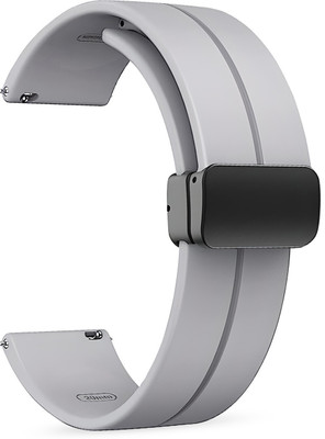PunnkFunnk Silicone Band Strap for 22mm Watches | Soft TYPE, Waterproof & Adjustable Smart Watch Strap(Grey)
