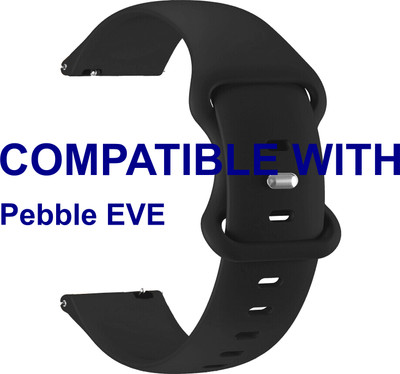ACM WSM13A22BK3921 Watch Strap Clip Belt 22mm for Pebble EVE Smartwatch Black Smart Watch Strap(Black)