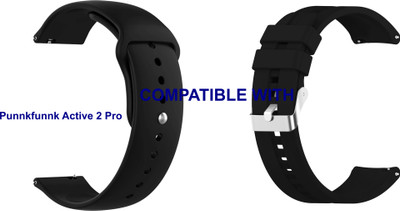 ACM WSM215B22BKBK5009 Pack of 2 Watch Strap Silicone Belt 22mm for Punnkfunnk Active 2 Pro Smartwatch (Black) Smart Watch Strap(Mullti Color)