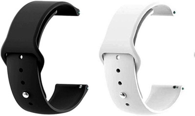 BLACK LOVIES 22 MM Soft Silicon Smartwatch Strap Compatible With BO_ AT Enigma. Smart Watch Strap(Black, White)