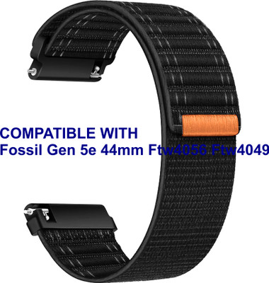 ACM WSM39A22BK1315 Watch Strap Nylon Soft 22mm for |Fossil Gen 5e 44mm Ftw4056 Ftw4049 Smartwatch Black Smart Watch Strap(Black)