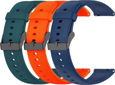 TRENDINGVIEW 22mm Smart Watch Strap (Combo Pack of 3) Silicone Belt with Quick Release Pins | Adjustable Length Smart Watch Strap(Mullti Color)