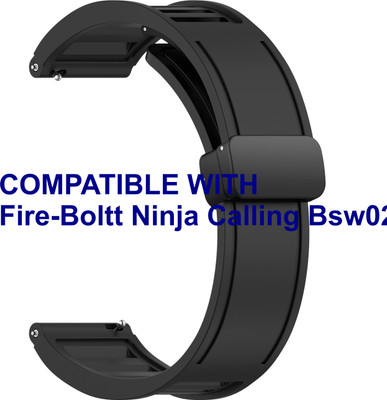 ACM WSM35W20BK2515 Watch Strap Magnetic Clasp 20mm for Fire-Boltt Ninja Calling Bsw024 Smartwatch Black Smart Watch Strap(Black)