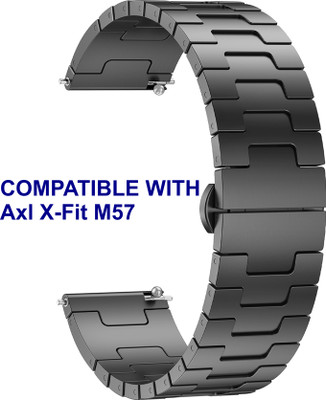 ACM WSM37Y22BK2982 Watch Strap Metal Steel 22mm for Axl X-Fit M57 Smartwatch Belt Black Smart Watch Strap(Black)