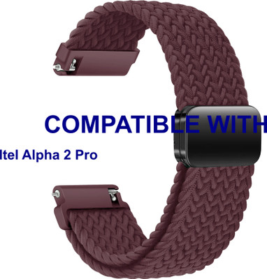 ACM WSM26N22PU3894 Watch Strap Woven Braided Magnetic Belt 22mm for New Itel Alpha 2 Pro Smartwatch Purple Smart Watch Strap(Purple)