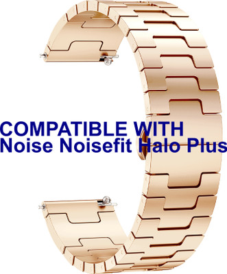 ACM WSM37Y22RSG3245 Watch Strap Metal Steel 22mm for Noise Noisefit Halo Plus Smartwatch Belt Rose Gold Smart Watch Strap(Gold)