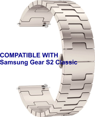 ACM WSM37Y20ST1204 Watch Strap Metal Steel 20mm for Samsung Gear S2 Classic Smartwatch Starlight Smart Watch Strap(White)